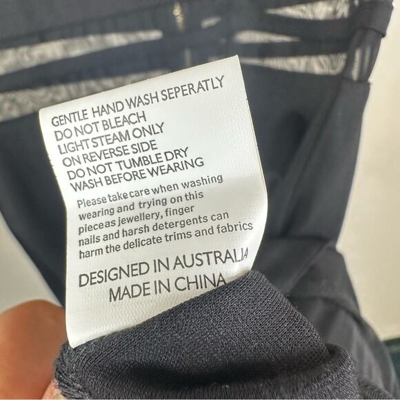 Elliatt Dress Women’s Small Black Mesh Striped Short Sleeve Bodycon Maxi - Picture 11 of 12